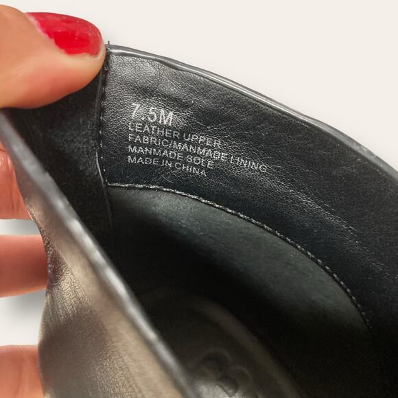 Gianni Bini Black Leather Block Heel Ankle Boots size 7.5 Excellent - Picture 6 of 6